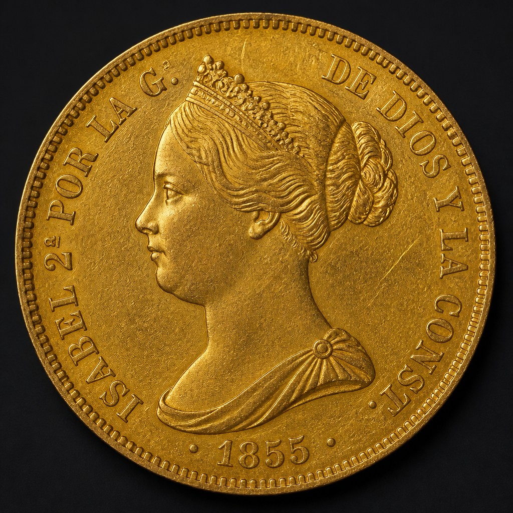 Spanish 100 Reales Gold (Isabel II)