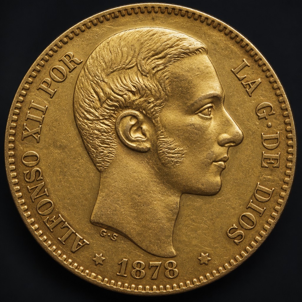Spanish 20 Pesetas Gold (Alfonso XII)
