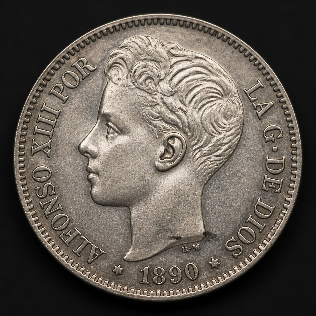 Spanish 5 Pesetas Silver (Duro)