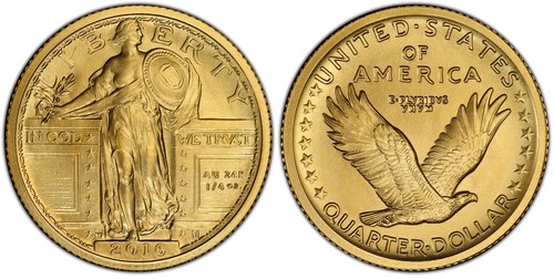 Standing Liberty Quarter Centennial Gold