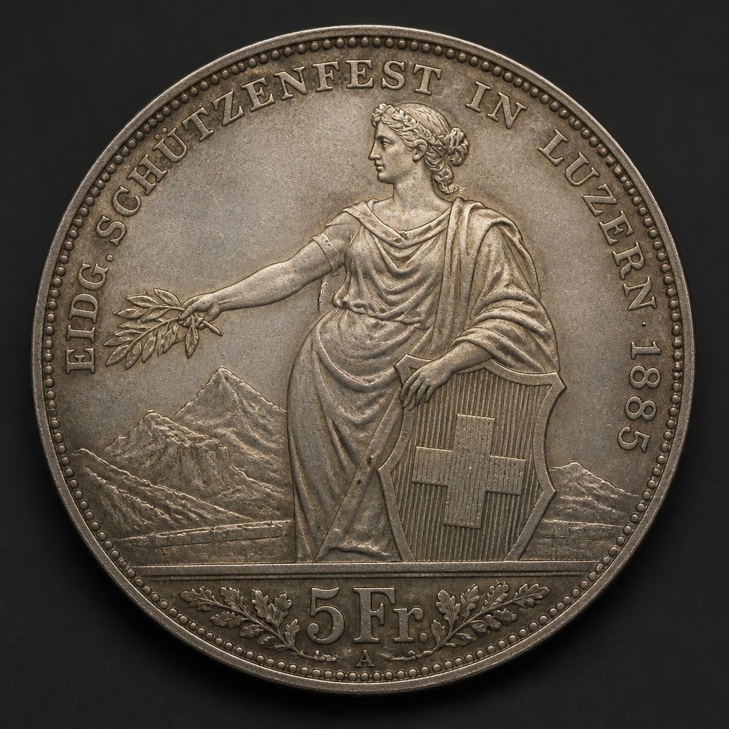 Swiss 5 Francs Shooting Thaler