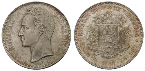 Venezuelan Silver Coin (1879)