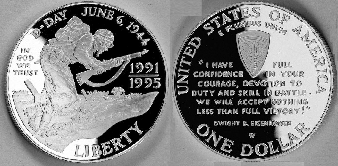 World War II 50th Anniversary Silver Dollar