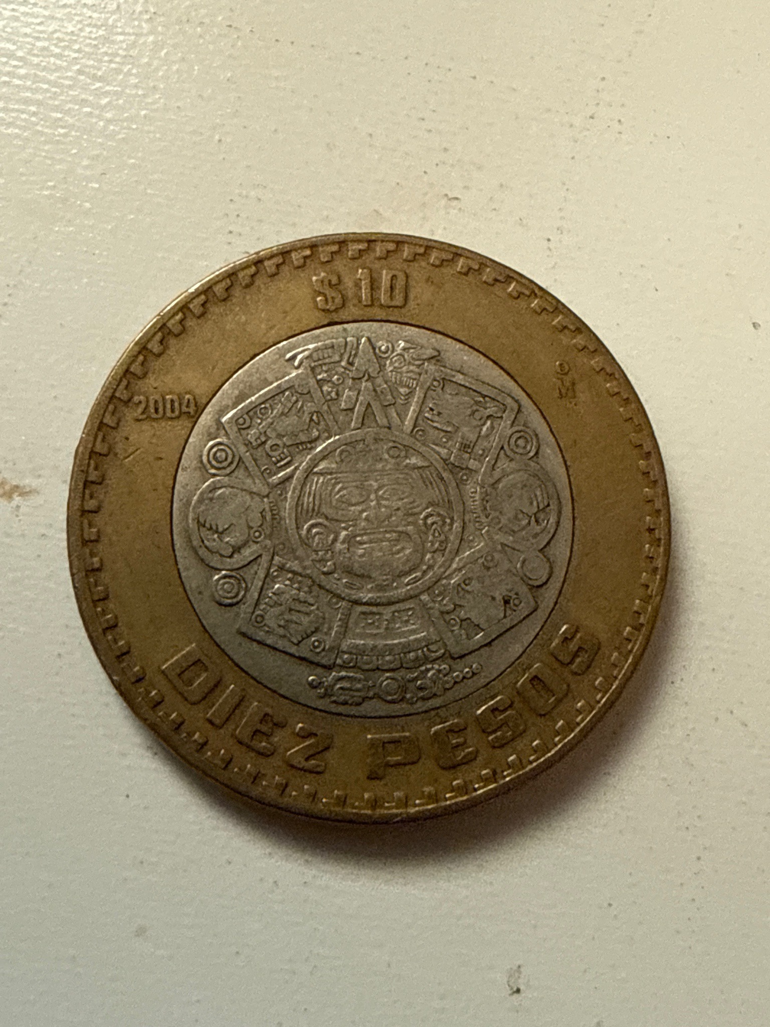 Mexico 10 Pesos (Piedra del Sol) — reverse