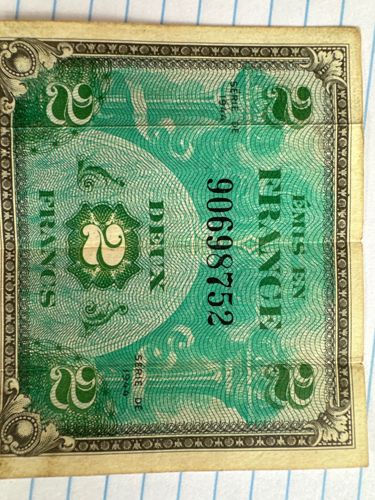 2 Francs Allied Military Currency (Supplemental French Franc)