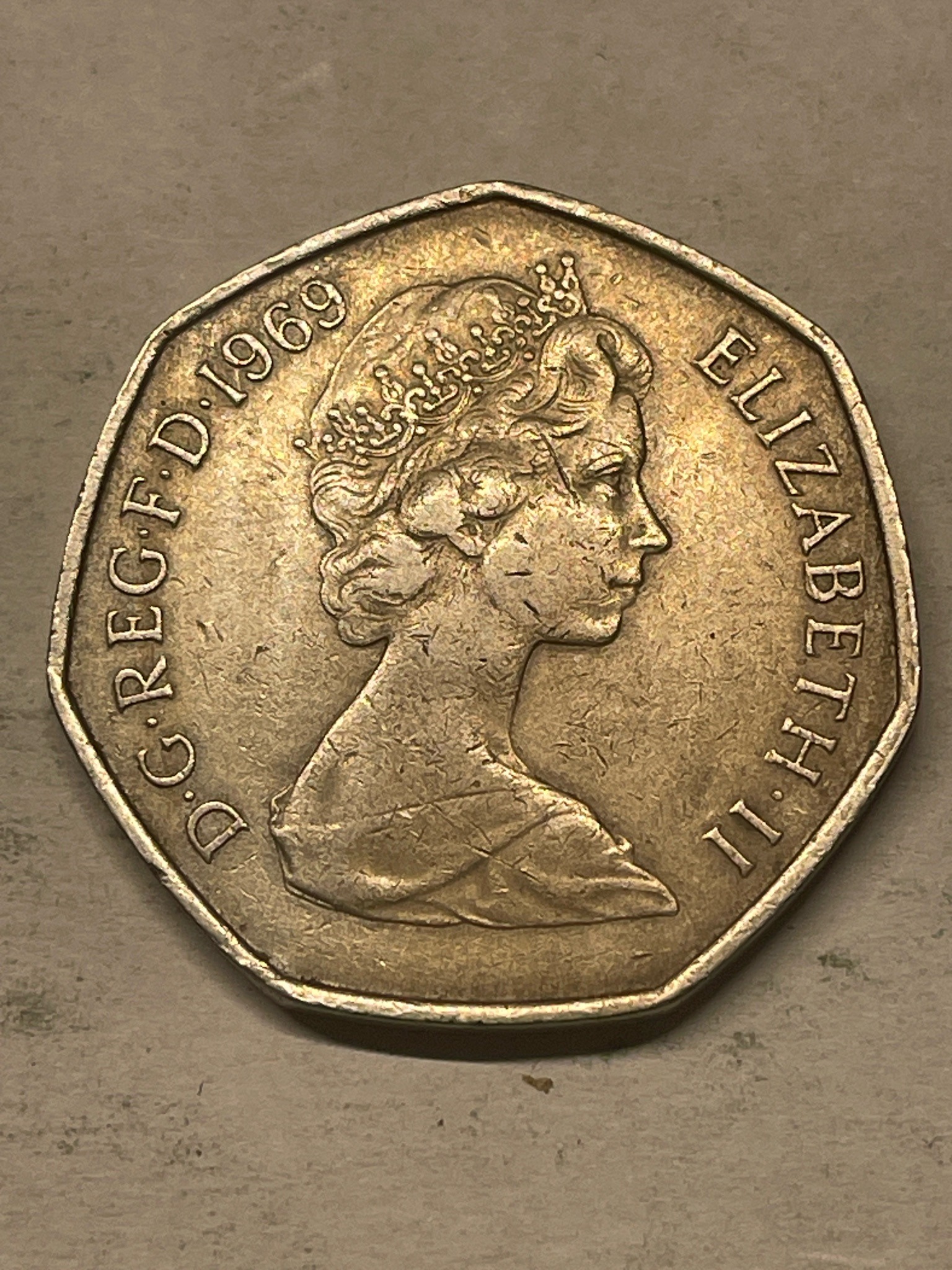 Fifty New Pence — obverse