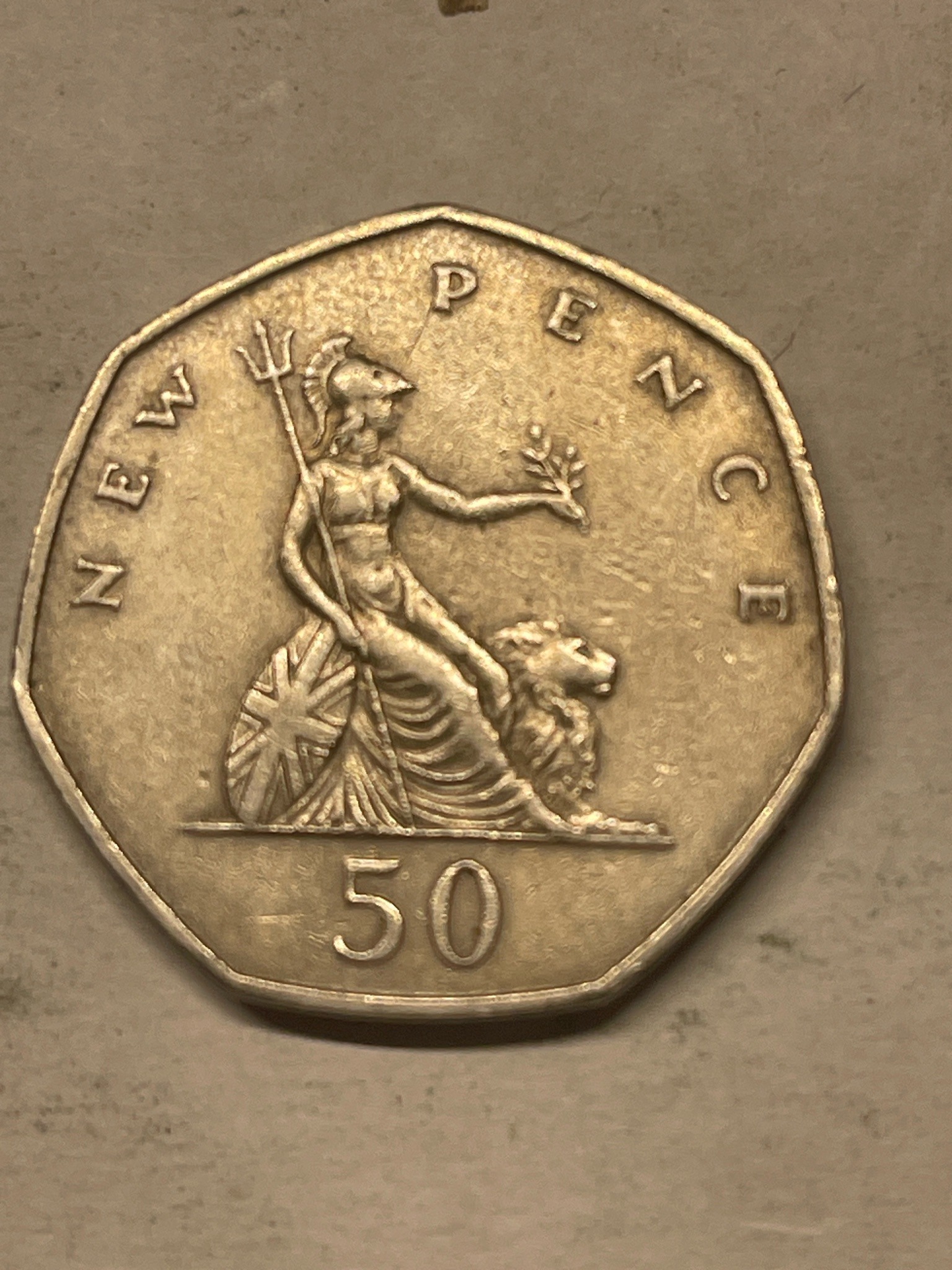 Fifty New Pence — reverse