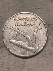Italian 10 Lire (Aratrum / Plough Series)