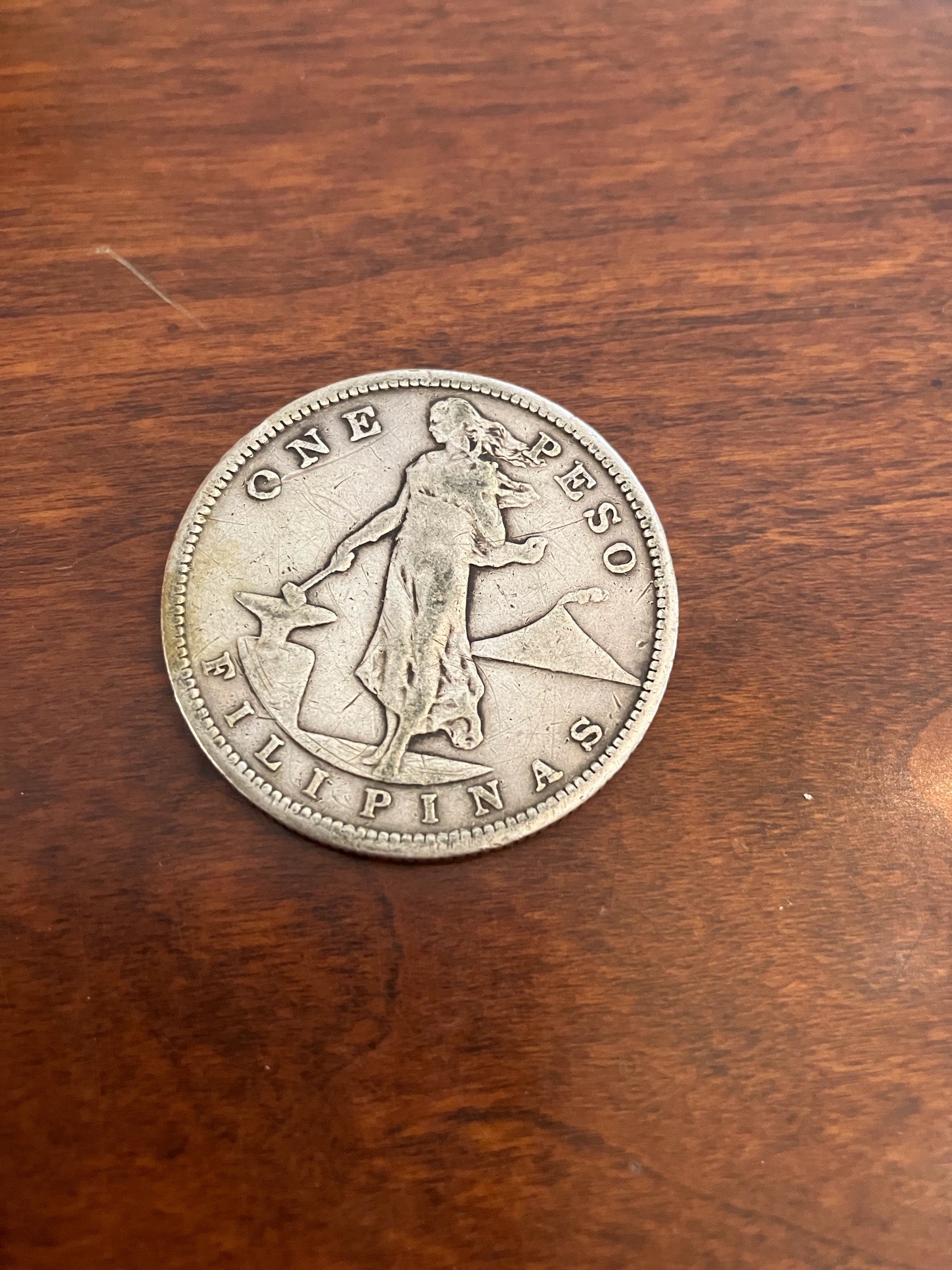 One Peso (US-Administration Period) — obverse
