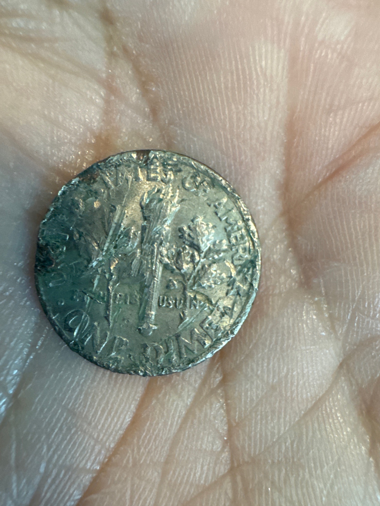 Roosevelt Dime — reverse