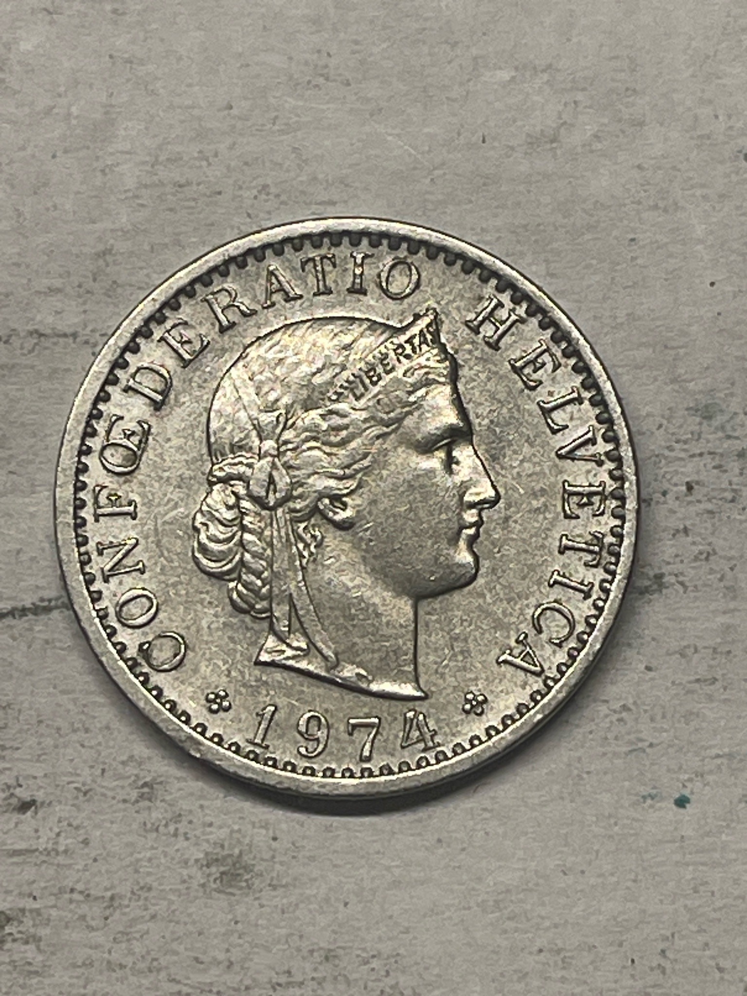 Swiss 20 Rappen — obverse