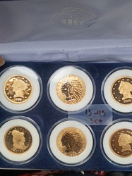 US Gold Coin Collection Replica Set (Featuring Liberty Head and Indian Head Designs)