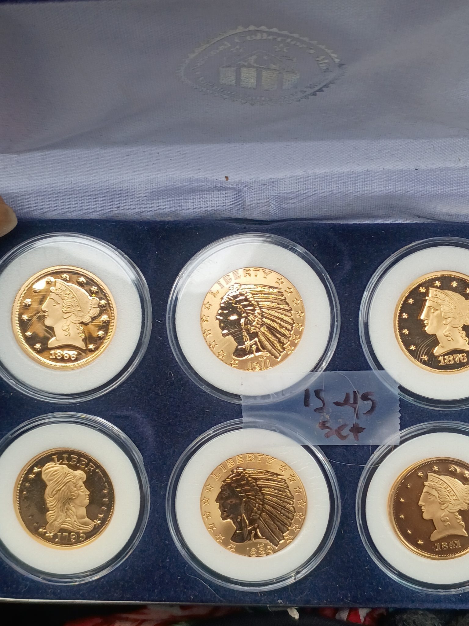 US Gold Coin Collection Replica Set (Featuring Liberty Head and Indian Head Designs) — obverse